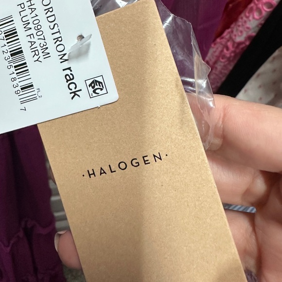 Halogen off shoulder maxi dress. Plum fairy color (purple/wine color) Size small - Picture 6 of 6